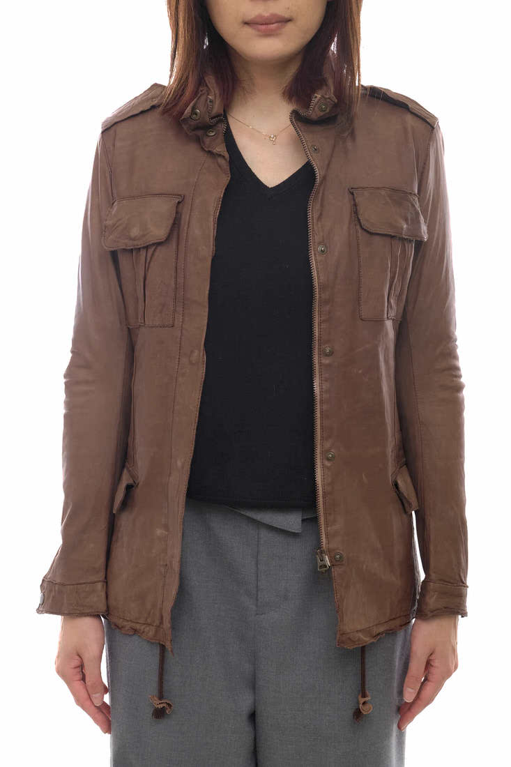 Sisii M-65 Leather Jacket ミリタリー / シシ ブルゾン ウォッシュ