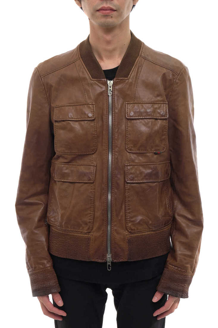 グッチ ブルゾン GUCCI 211652 XM729 トリコカラー 牛革 リブ