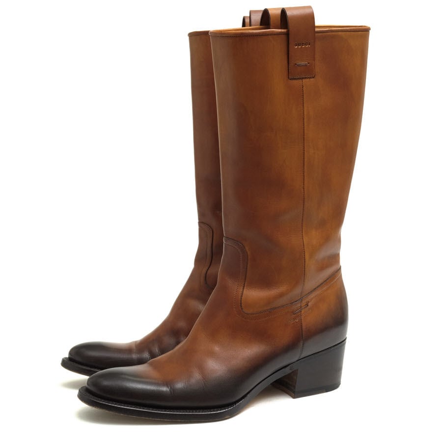 GUCCI Saint Moritz Knee High Boots / グッチ ムートンブーツ 牛革
