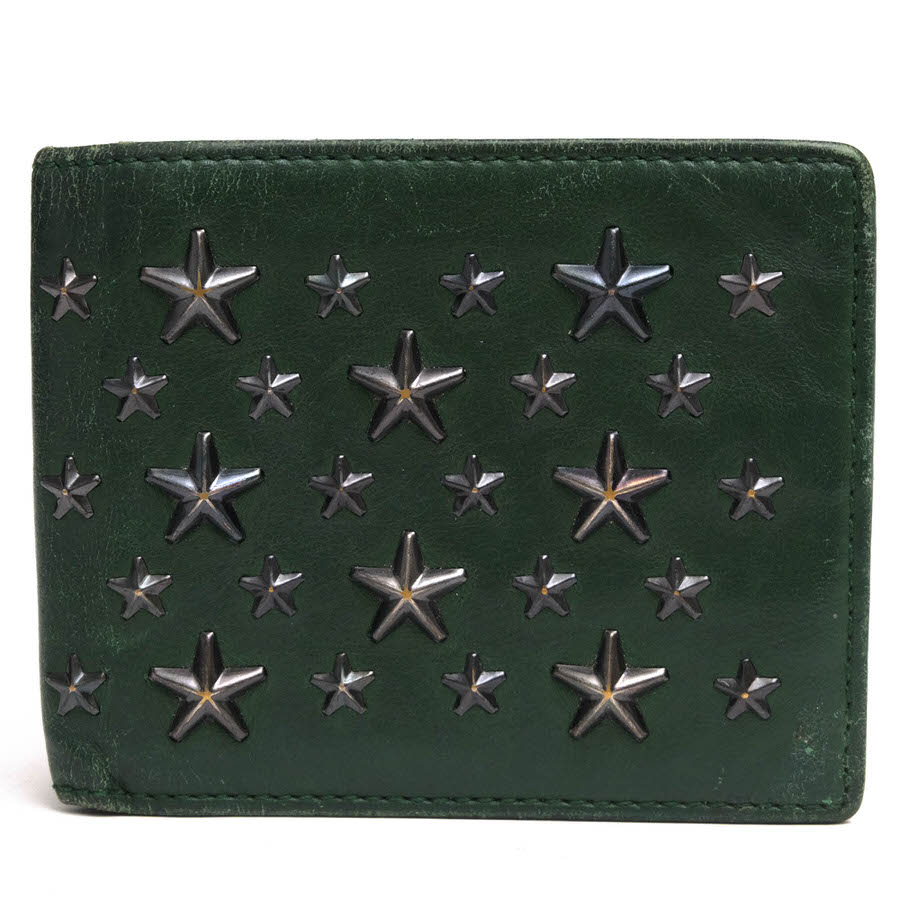 Jimmy Choo MARK / ジミーチュウ スタースタッズ 牛革 カーフ 二つ折り