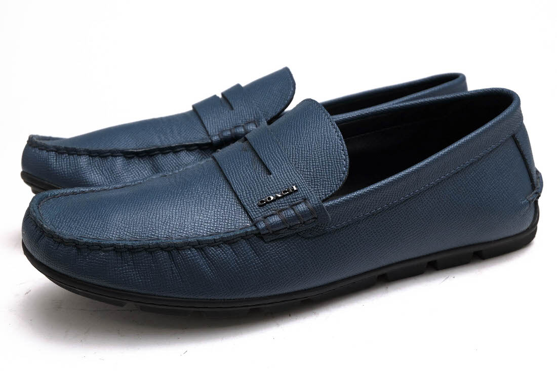 極美品】コーチ プレーントゥ グラハムダービーシューズ 27cm ネイビー