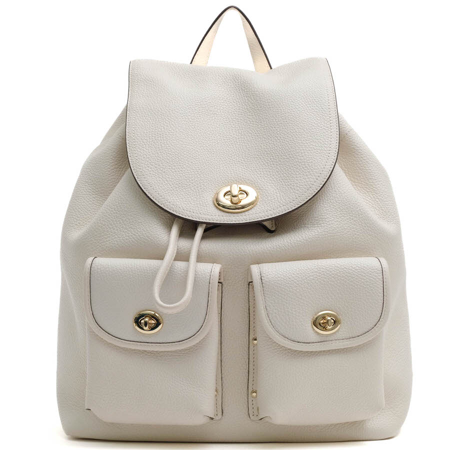 COACH 37582 TURNLOCK RUCKSACK IN PEBBLE LEATHER ターンロック