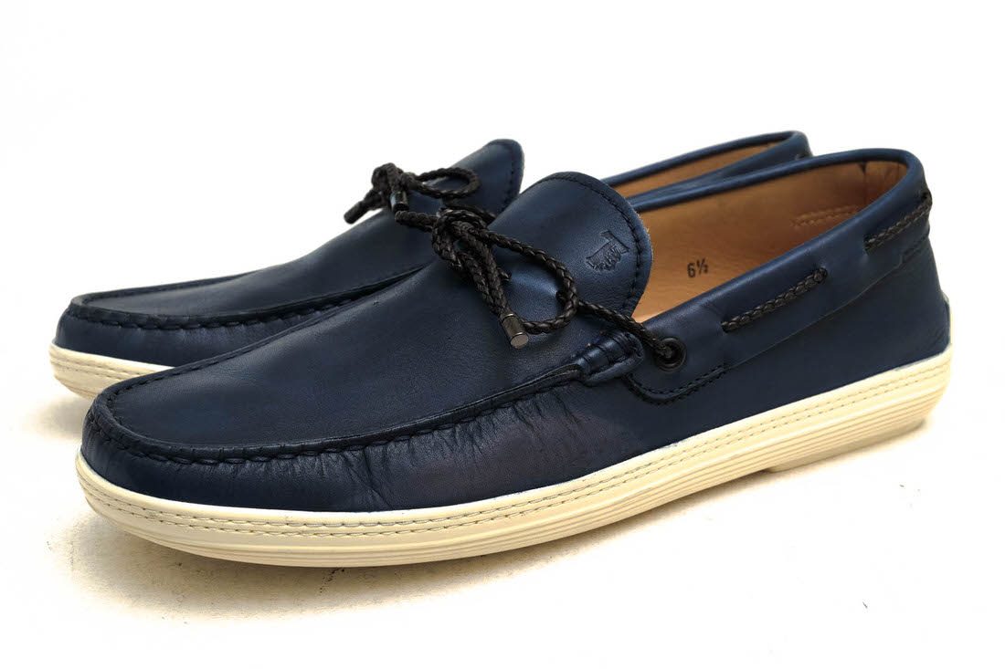 TOD'S Marlin Hyannisport / トッズ 牛革 スリッポン ネイビー 紺