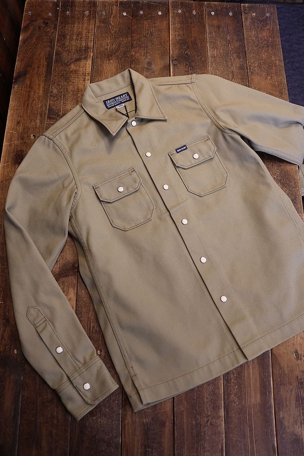 IRON HEART アイアンハート IHSH-364 11oz T/Cメカニックシャツ カーキ