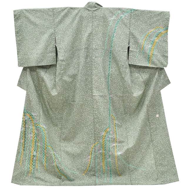 20%OFF☆P10倍／訪問着 白山紬 正絹 仕立て上がり つむぎ 特選 落款付