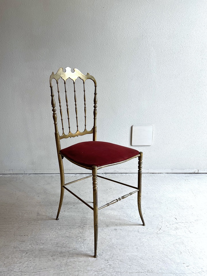 イタリア ヴィンテージ Chiavari キアヴァリ真鍮チェア 1960年代 6623