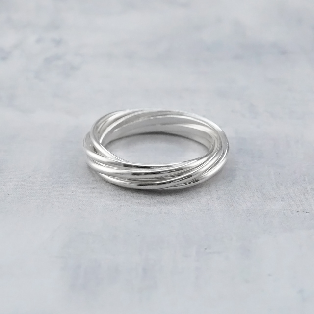 0020354SVR09 SV925製リング 7連 幅1.0mm,9号 1ヶ - 卸シルバー