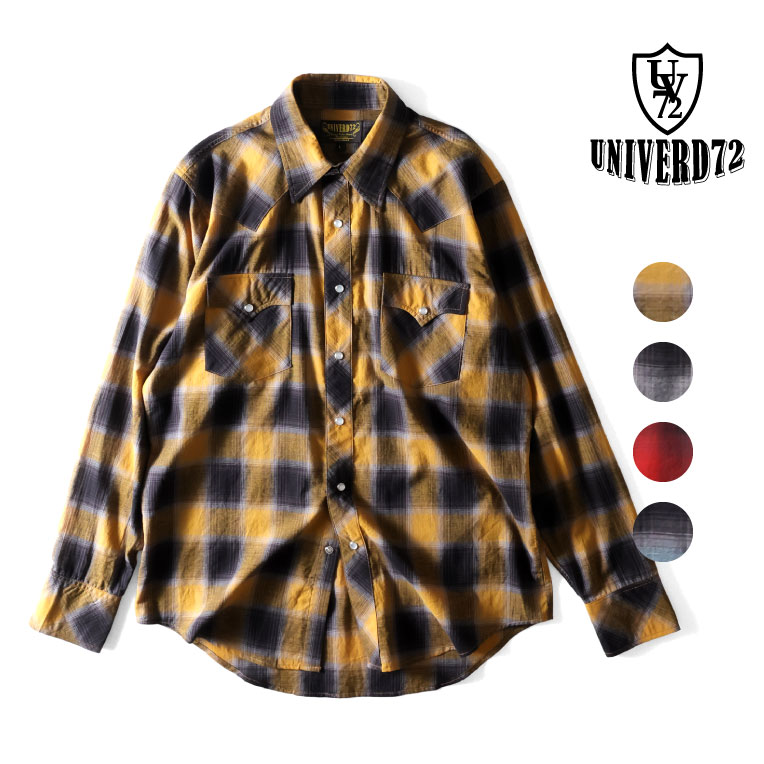 UNIVERD72 / ユニバード72 41292 OMBRE CHECK WESTERN SHIRT