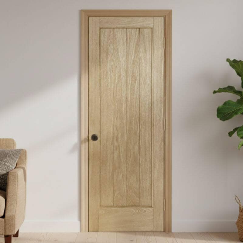 片開きセット】ホワイトオーク木製室内ドア 巾762mm ジェルドウェン