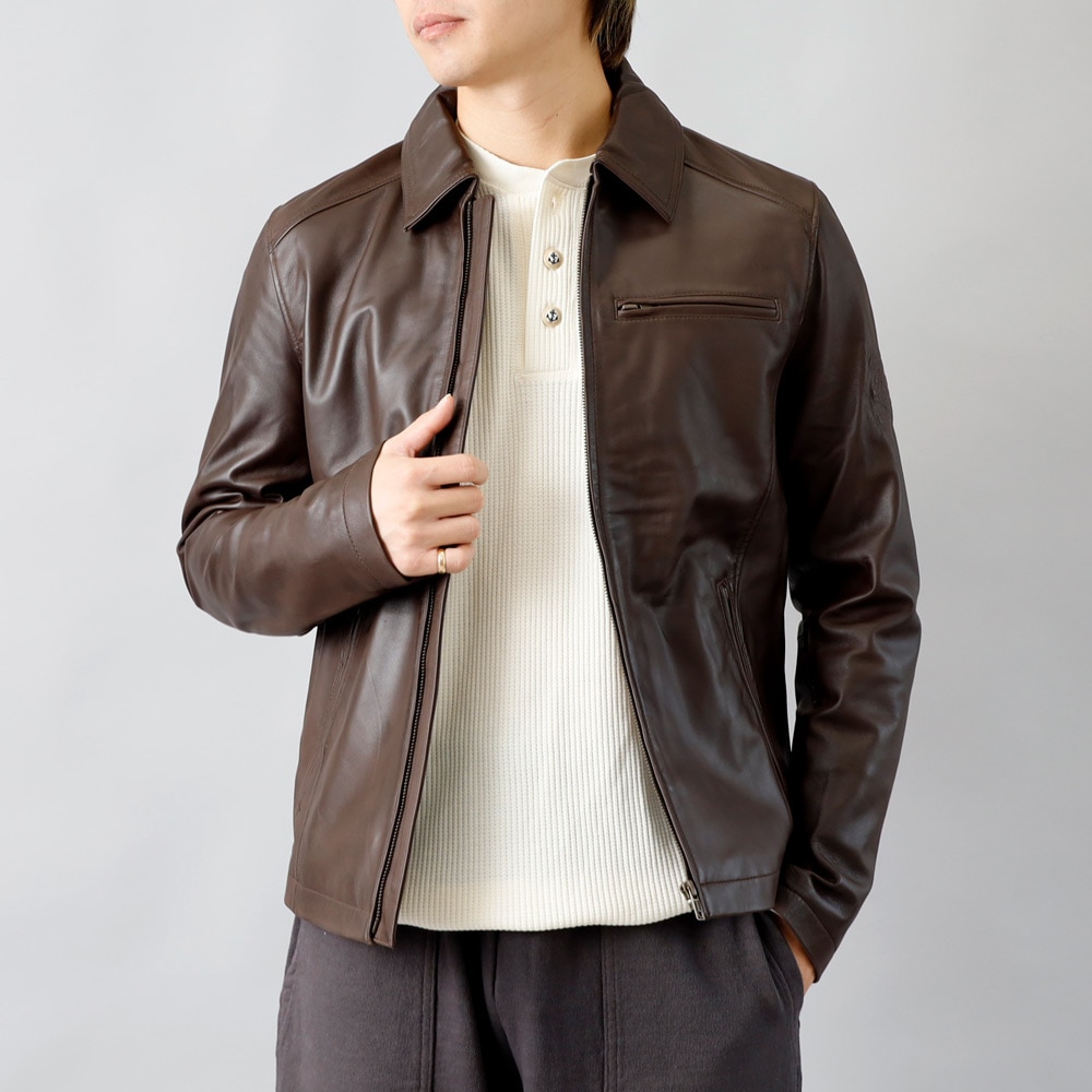 10%OFF！ファミリーセール！】【HEATH】LEATHER COLLAR RIDERS JACKET