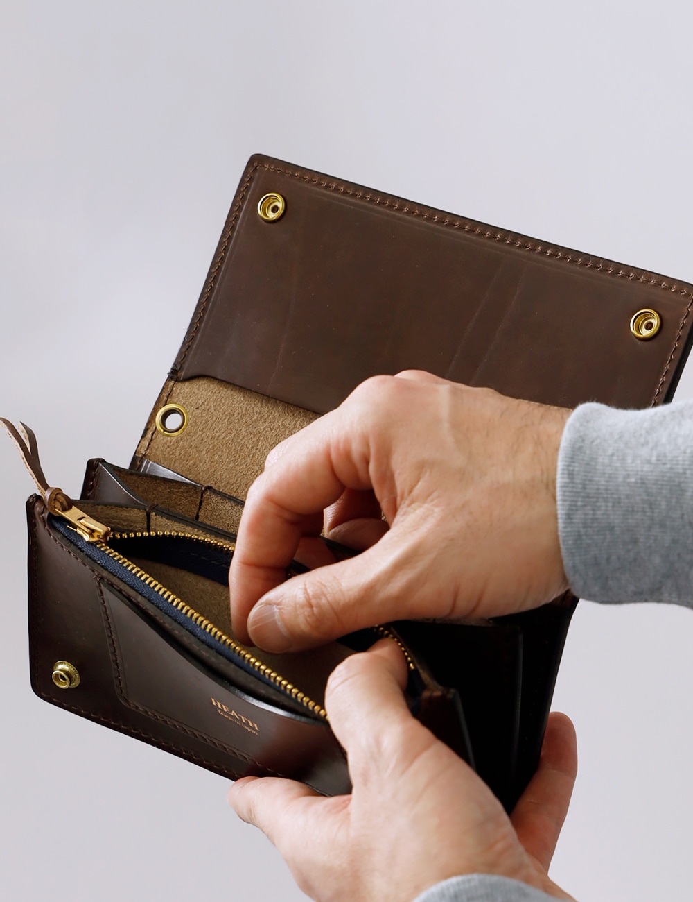 HEATH (ヒース) クロムエクセルレザー トラッカーウォレット｜アメカジ