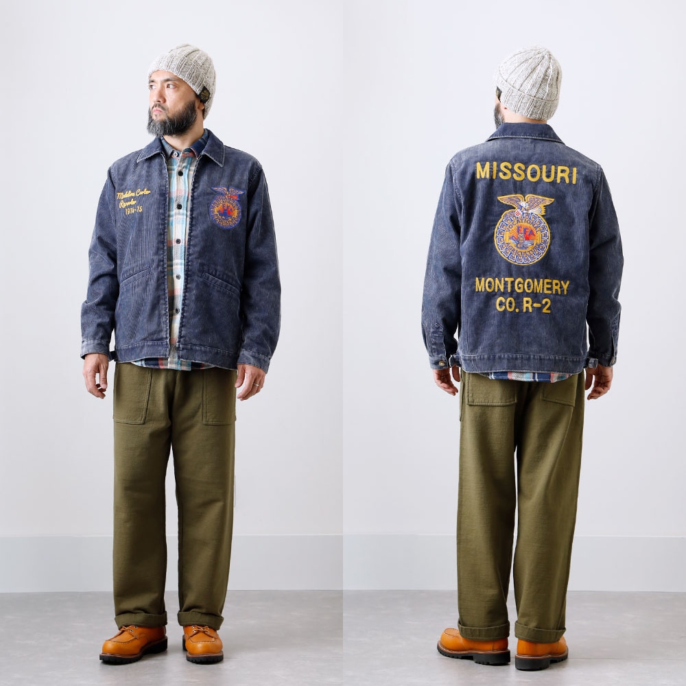 FFAジャケット　ブルゾン　ファーマーズジャケット　コーデュロイジャケット THRIFTY LOOK/スリフティールック】FFA コーデュロイジャケット / ユニ