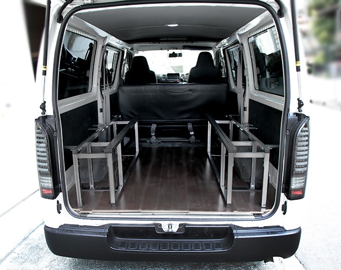 ハイエース ベッドキット DX3/6人用 BOXフレーム型トランポ仕様