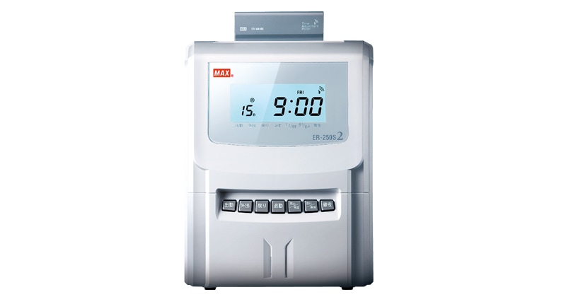 MAX タイムレコーダー ER-250S2 6回打刻対応 電波時計搭載 時間計算
