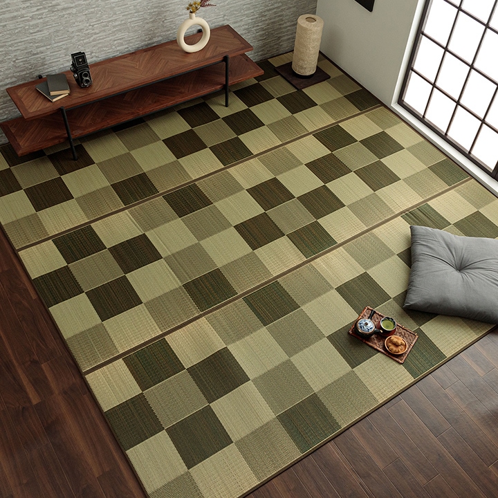 国産 い草ラグ Fブロック 裏貼り シンプル ござ 日本製｜イケヒコ公式通販