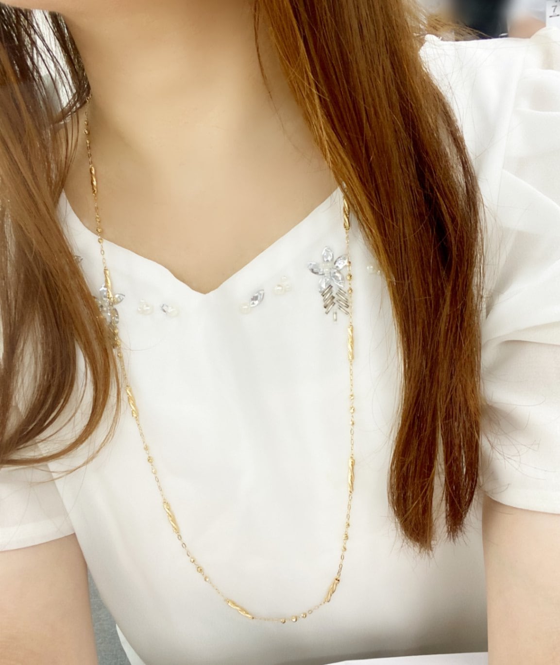 K18 デザインロングネックレス 80cm M＃9343 | ネックレス,K18