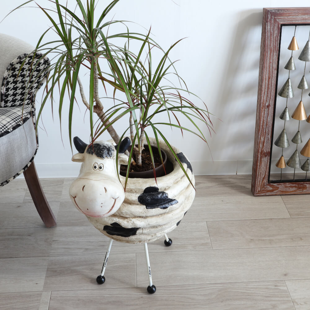 プランタースタンド ガーデニング鉢カバー ウシ 5号鉢｜おしゃれな