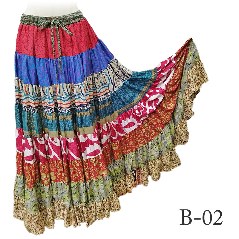 2023新色入荷【95cm/8段】25ヤードジプシーパッチワークスカートDX