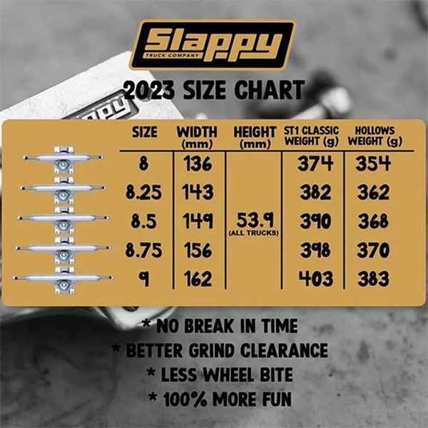 SLAPPY TRUCK】INVERTED HOLLOW POLISHED スラッピートラック