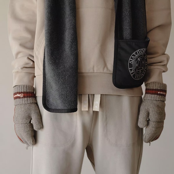 DIASPORA】POCKETABLE MAFFLER blue black ディアスポラ マフラー