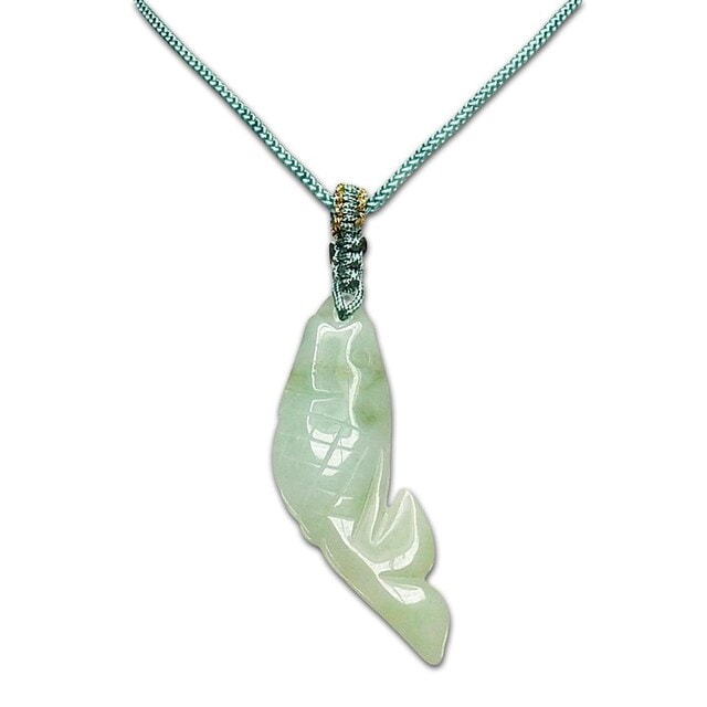 レア品ひすい本翡翠鯉手彫り天然石ネックレス個体差有りランダム発送