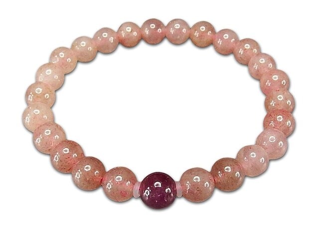 ピカピカ☆ブレスレット ストロベリークォーツ♪367 ピカピカ