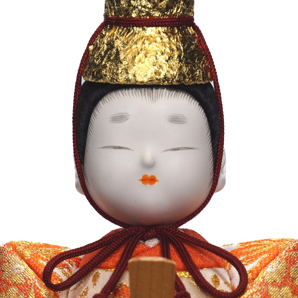 木目込み雛人形】立雛 寿々喜雛 龍村織 親王揃いガラスケース飾り