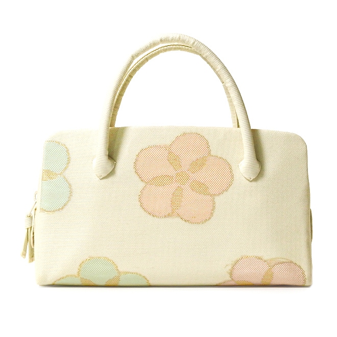 夏の葵バッグ「絽綴 涼波」ピンク｜和装バッグ 着物用バッグ