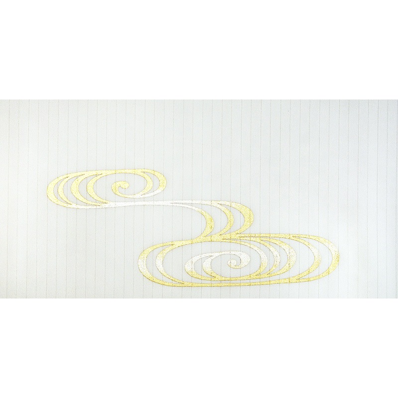 新塩瀬帯 夏の柄「観世水」 絽・白地｜洗える帯 名古屋帯