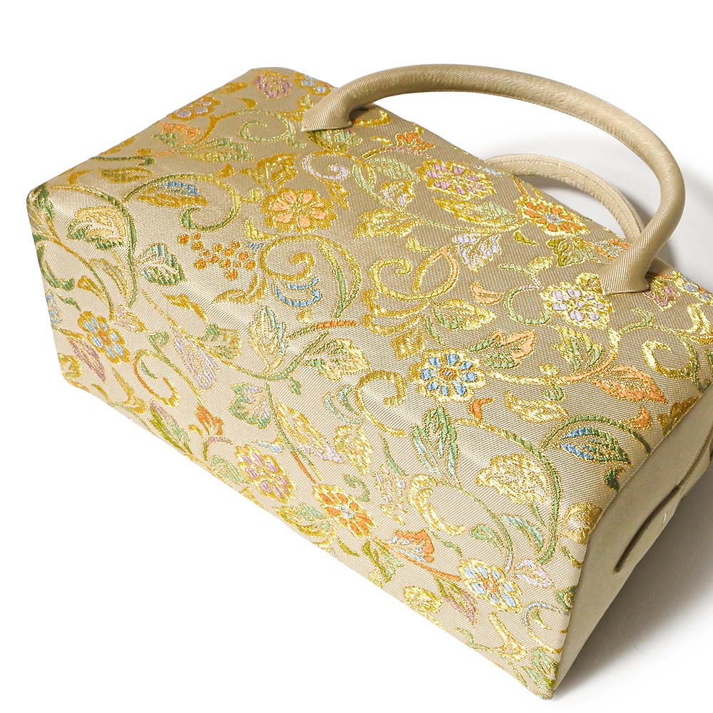 葵バッグ「花唐草金襴」｜和装バッグ 着物用バッグ