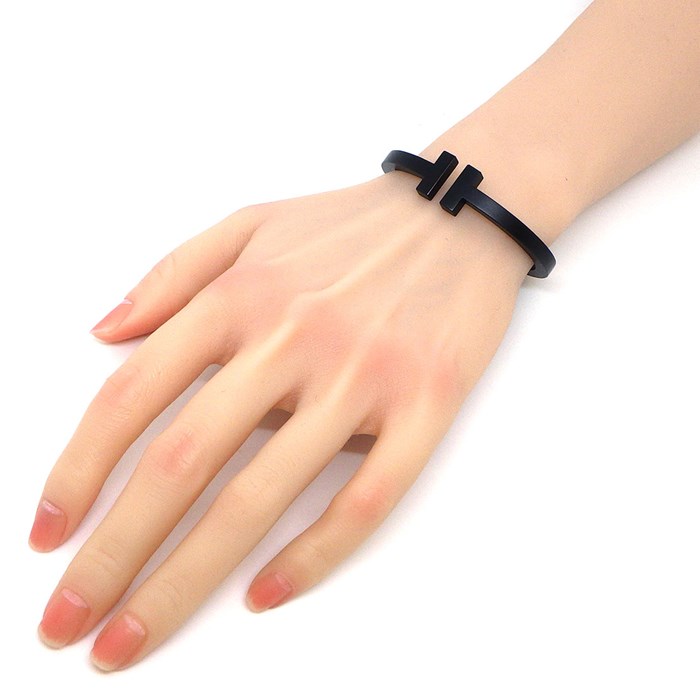 ティファニー Tiffany & Co. バングル Tスクエア 黒 ブラック