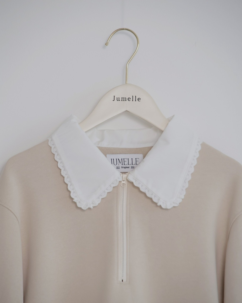 zip collar peplum sweat グレー | トップス | JUMELLE