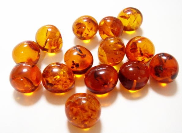 ビーズパーツ 琥珀 アンバー 天然石 約16mmサイズ kohaku-1 | 天然素材