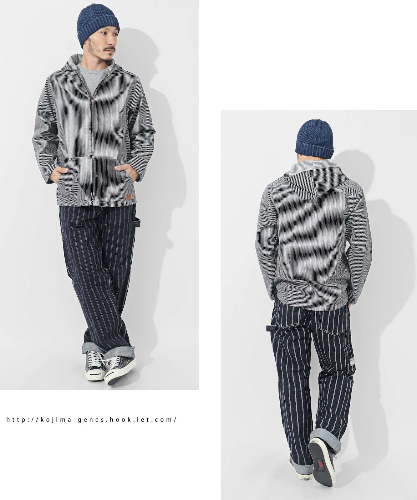 Denim & Hickory Double Zip Hoodie / デニム＆ヒッコリー ダブル