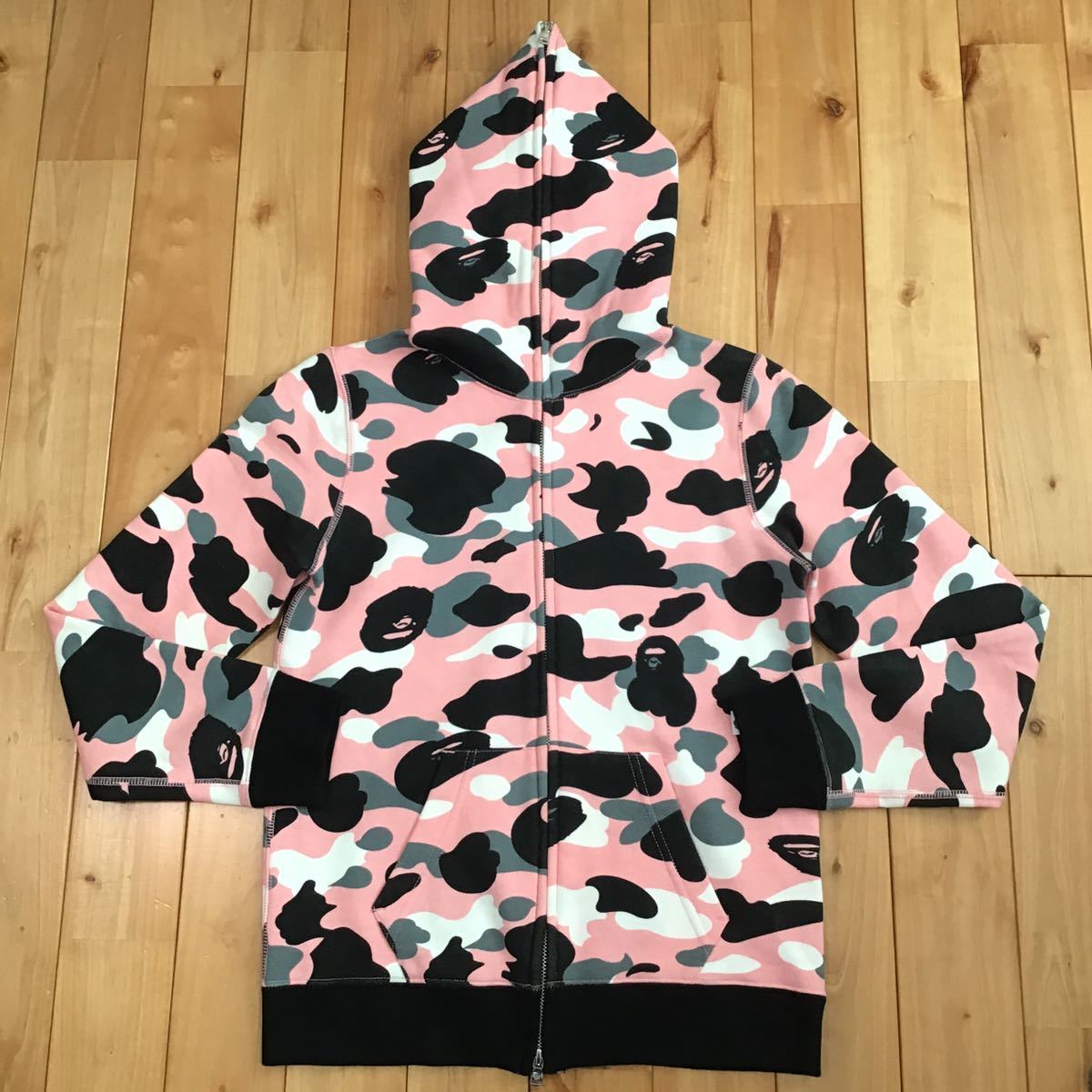 Pink camo フルジップ パーカー レディース XSサイズ a bathing ape