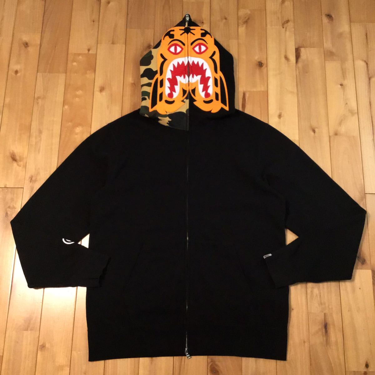 ☆XL☆ タイガー パーカー black a bathing ape BAPE camo tiger full
