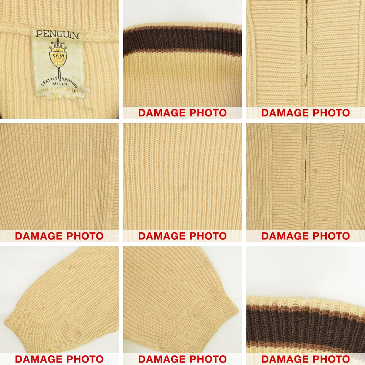 ブランド古着】PENGUIN 60s ショールカラージップアップニット 長袖