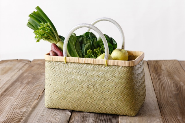 特選 青竹市場かご (チューブ取手/大サイズ)(約)幅45×マチ24×本体高さ