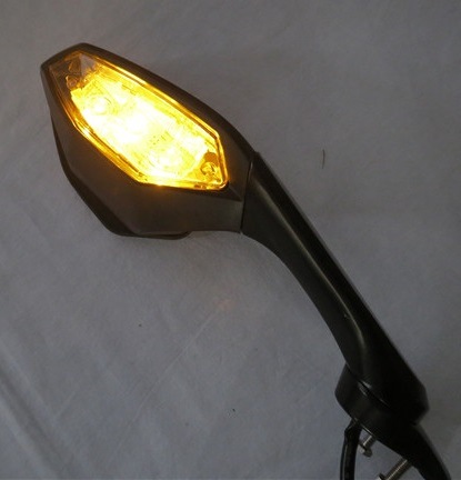 Ninja ZX 10R ZX-10R 2011-2018 H2 14-15 LEDウインカー付き ミラー