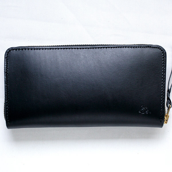 革蛸謹製 台形ラウンドジッパーワレット ヨーロピアンサドルブラック