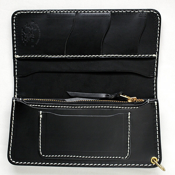 革蛸謹製 台形ロングワレット（セカンドタイプ）ブラック | 革蛸