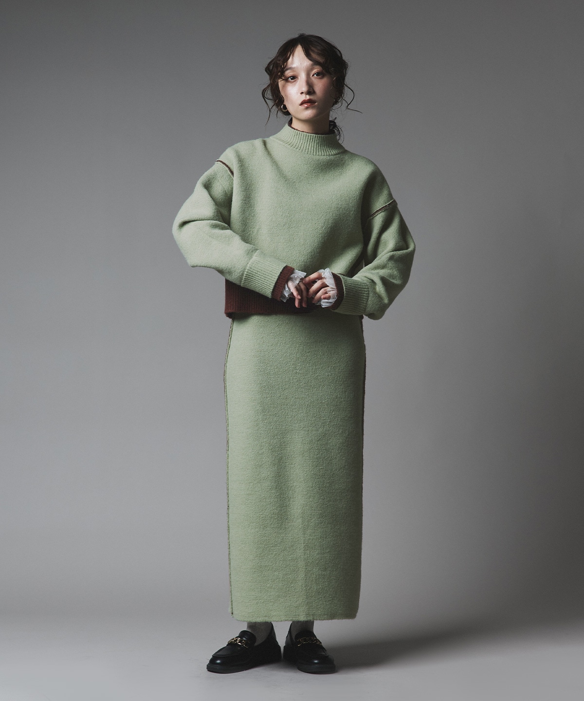 Limited Price】【SET】リバーシブルバイカラーニットセットアップ 全3