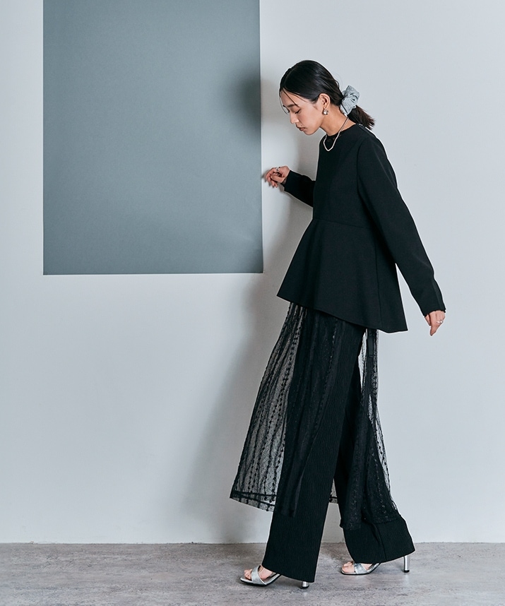 ロングスリーブペプラムブラウス 全3色 2サイズ 【SALE】 | トップス