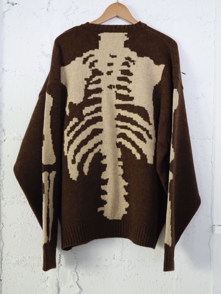 KAPITAL(キャピタル) / 5G ウール BONEクルーセーター (ブラウン) 25AW