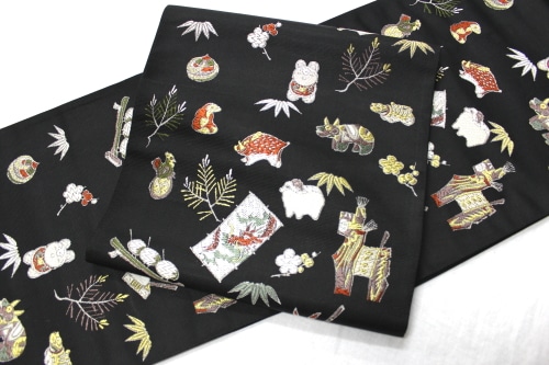 西陣織山下織物謹製袋帯「十二支の玩具」 | 販売着物商品,袋帯,礼装