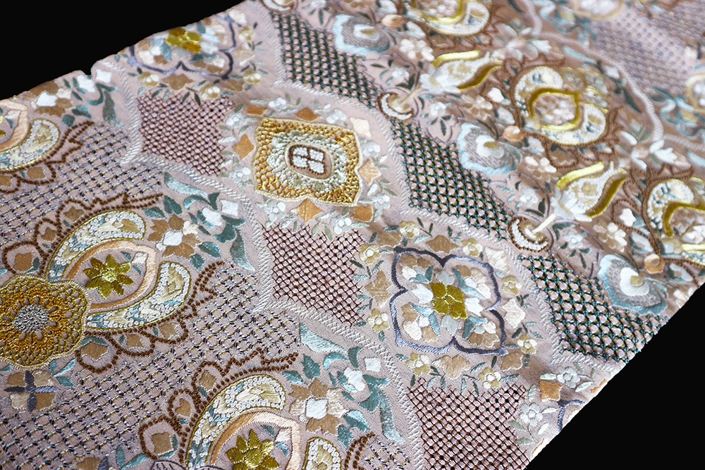最高級袋帯「蘇州汕頭相良刺繍 唐花華紋」 | 販売着物商品,袋帯,礼装用