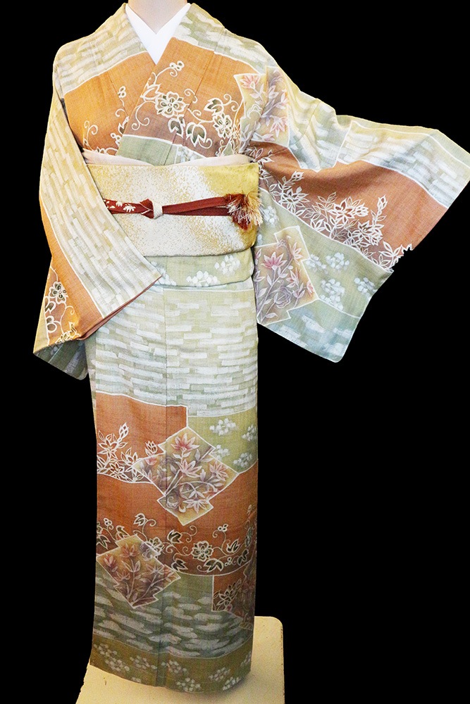 厳選仕立上がり商品 紬訪問着「ろうけつ染め 更紗調」 | すべての商品