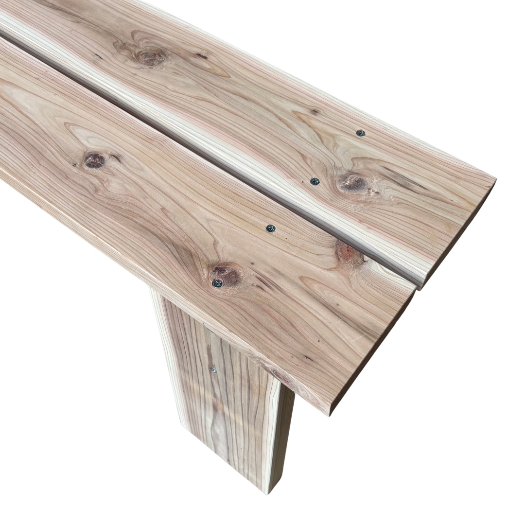 DIYキット 木製ベンチ 2人掛け 無垢杉 幅99cm｜ガーデン・室内・店舗