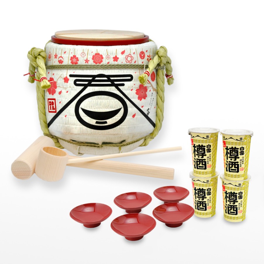 日本酒入り菰樽◇ミニ鏡開き樽酒セット ～日本の四季～春『春風満面