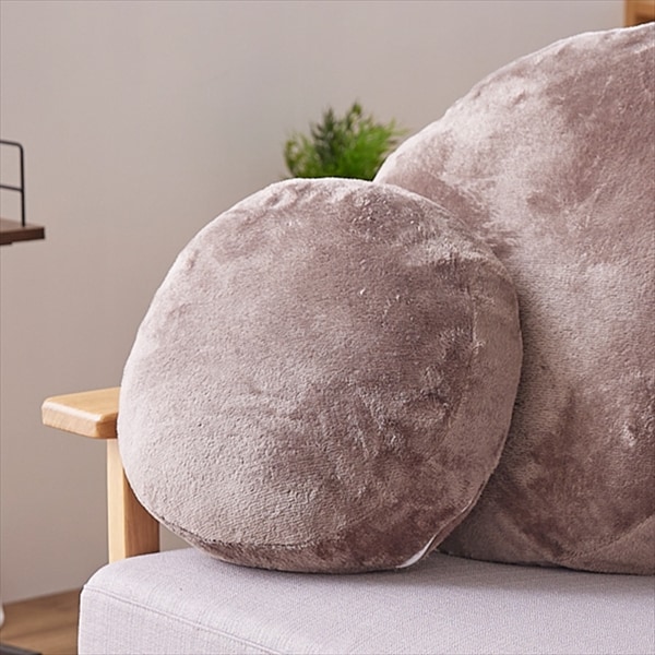 円形クッション 直径38cm フランネル生地 洗濯可｜SIMPLE STYLE